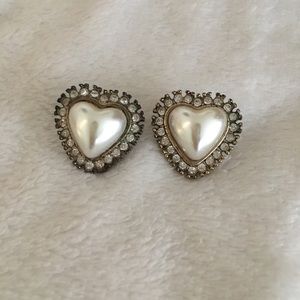 Heart embellished stud earrings